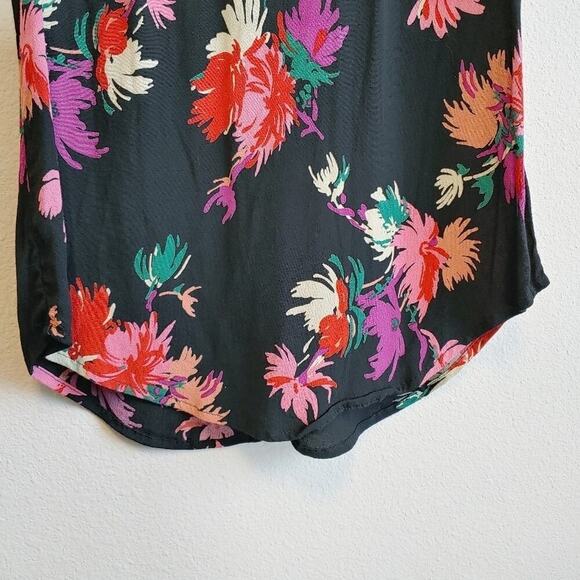 Maeve Anthropologie Floral Short Sleeve Blouse Sz XS - Picture 2 of 9
